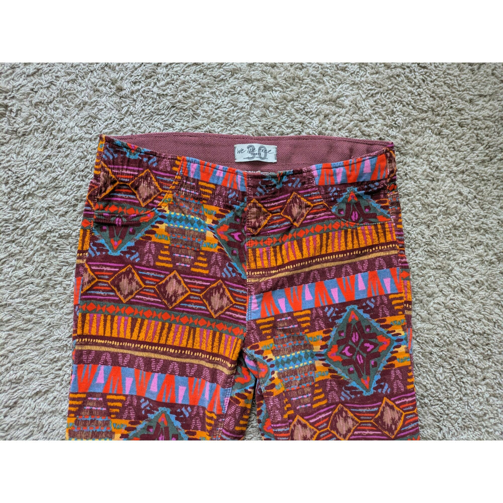 We The Free People Corduroy Flare Pants 30 Orange Tribal Western Pull On 70s - Picture 5 of 7
